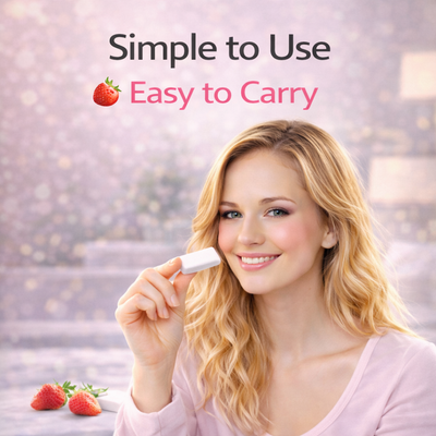 Strawberry gum with a refreshing twist.
